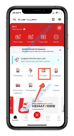 2 Pilih Menu TV Kabel