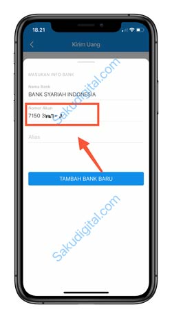 6 Masukkan Nomor Rekening