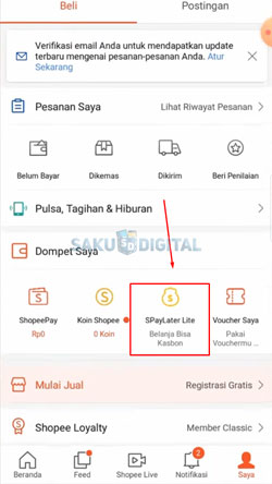 3 Tap Menu SPaylater Lite