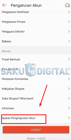 4 Klik Ajukan Penghapusan Akun