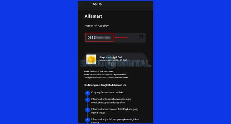 Berikan Nomor Akun AstraPay